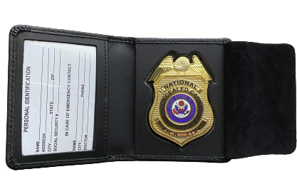 LEATHER ID CASE HOLDER - HR218 BADGE INCLUDED