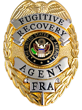 435 Fugitive Recovery Agent Badge Gold with Silver Panels