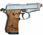 Zoraki M2914 Silver with Simulated Wood Grips 9mm Front Firing Blank Gun
