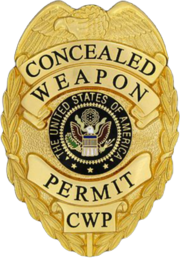 435 Concealed Weapons Permit Badge Gold
