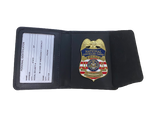 Leather badge and ID case holder POLICE