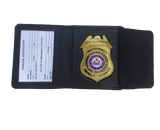 Leather badge and ID case holder LAW OFFICER