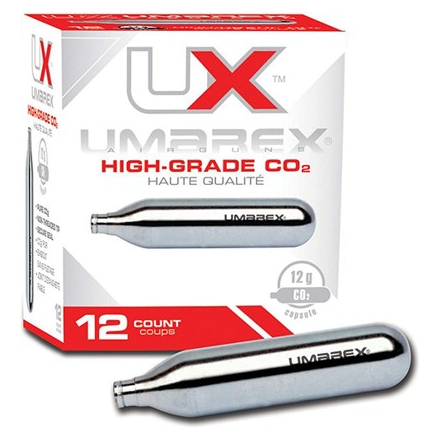 Umarex High-Grade 12g CO2 Cartridges for Pellet Guns, BB Guns and Airsoft Guns - 12 Count Bulk Box